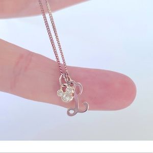 Mickey Mouse Crystal Initial Necklace